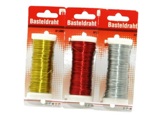 Bindedraht 32 M - Rot/Silberfarben, Metall (32000cm) Bindedraht 32 M - Rot/Silberfarben, Metall (32000cm)
