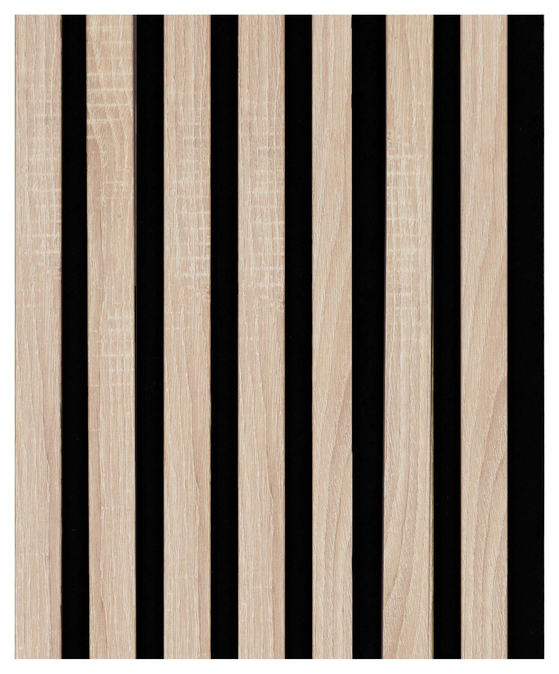 Akusztikus Panel Decowall 260/30cm - tölgyfa színű, Modern, műanyag/faalapú anyag (30/260/1,7cm)