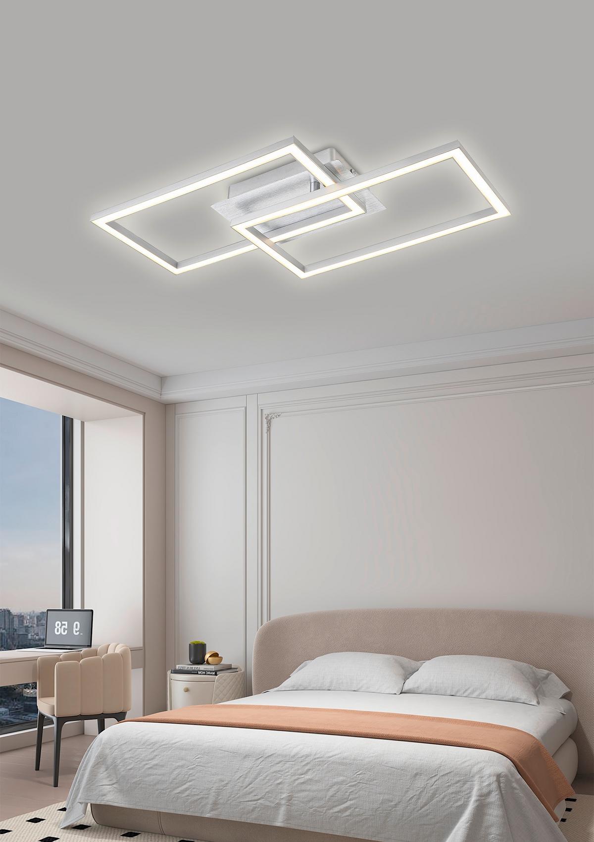 Led-deckenleuchte Tracy - Silberfarben/Alufarben, MODERN, Kunststoff/Metall (50/29,2/6cm) - Luca Bessoni