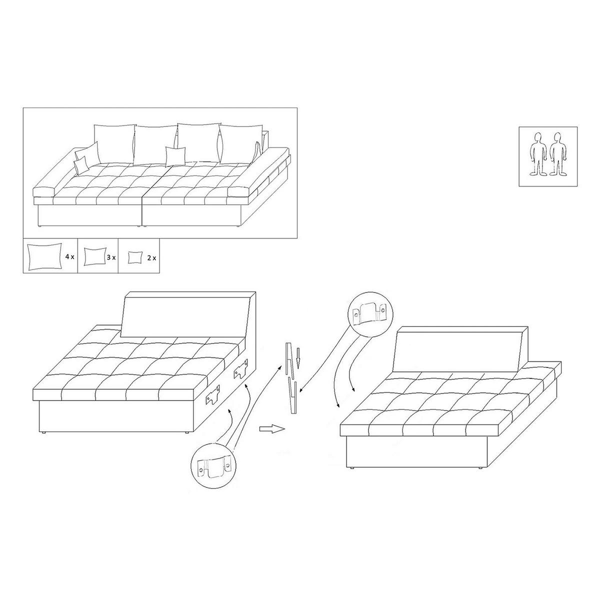Bigsofa Naomi Dunkelbraun B: 284 Cm - Dunkelbraun/Schwarz, Design, Textil (284/94/148cm) - Livetastic