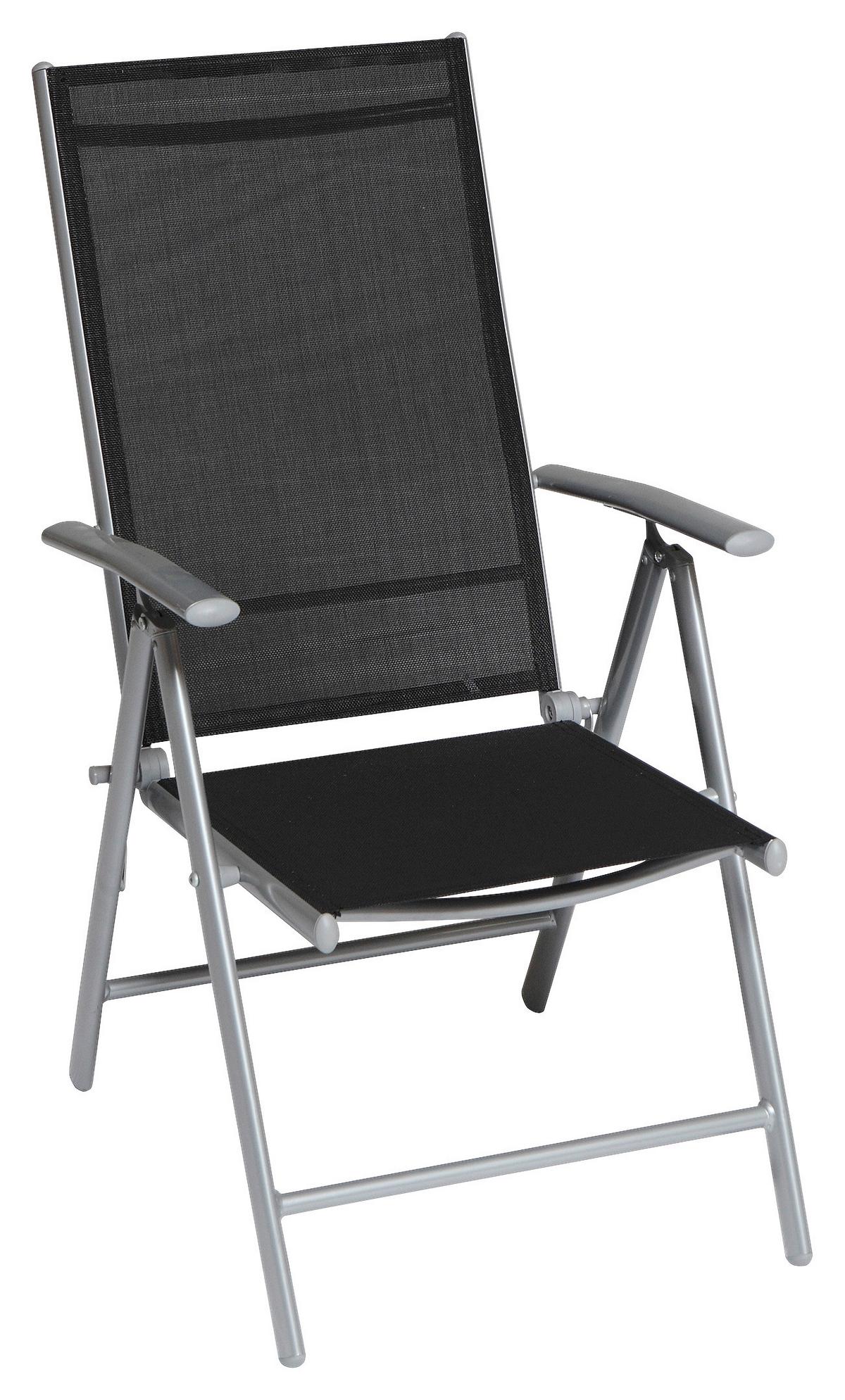 Gartengarnitur 7-Tlg Amalfi aus Aluminium - Silberfarben/Schwarz, MODERN, Textil/Metall - Gardenson