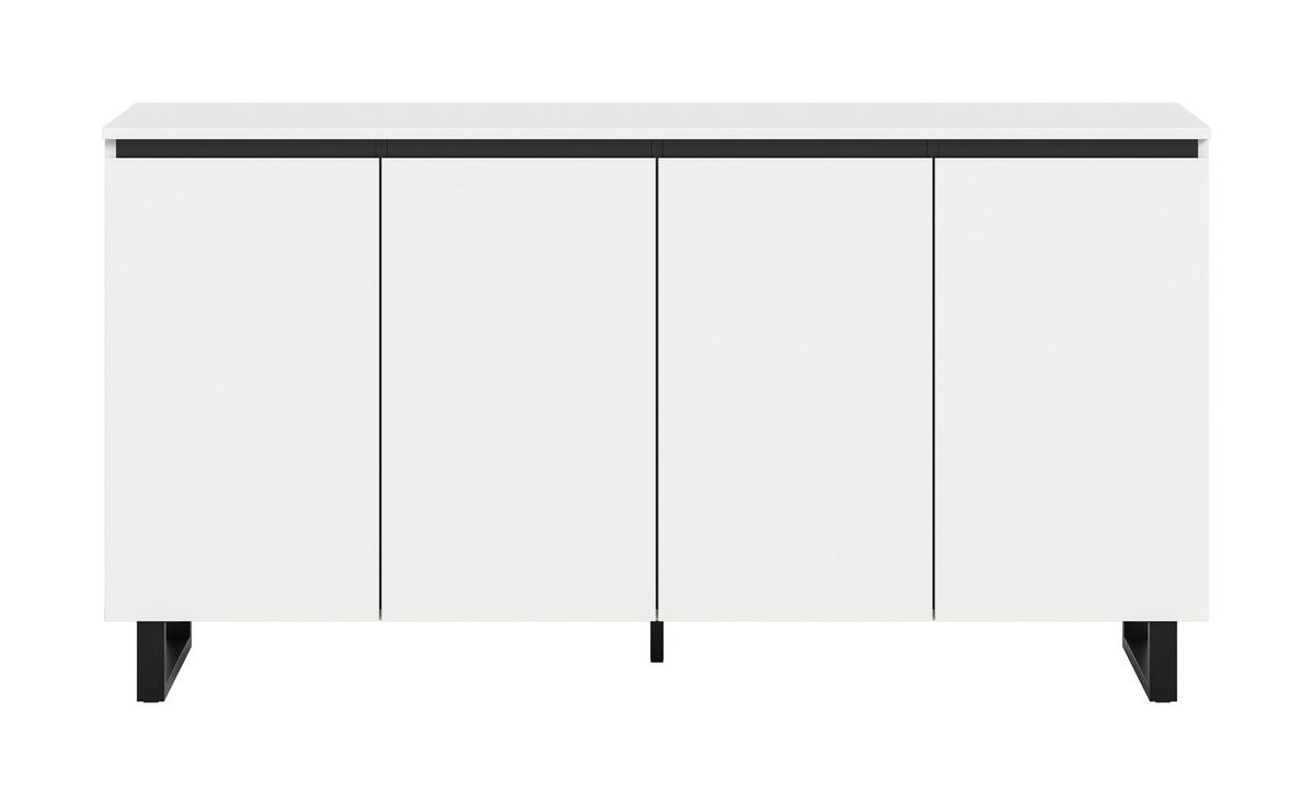 Sideboard Tomasa Weiß  B: 160 Cm - Schwarz/Weiß, Design, Holzwerkstoff (160/84/36cm) - Livetastic