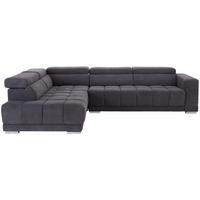 Ecksofa mit Relaxfunktion Hogan La, Webstoff - Silberfarben/Grau, MODERN, Holz/Textil (212/299cm) - Livetastic