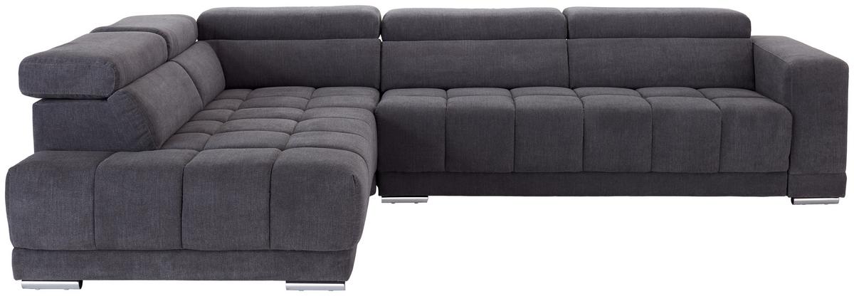 Ecksofa mit Relaxfunktion Hogan La, Webstoff - Silberfarben/Grau, MODERN, Holz/Textil (212/299cm) - Livetastic