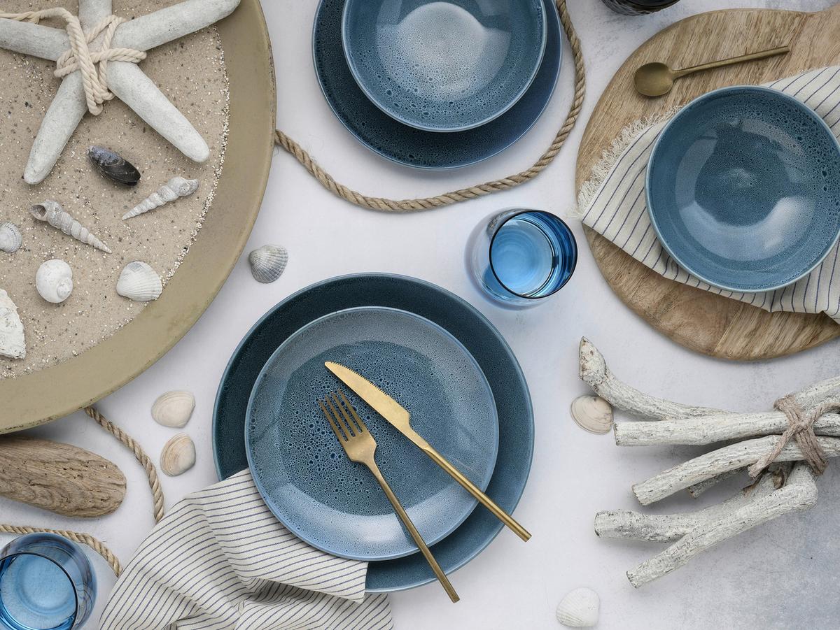 JEDÁLENSKÝ SERVIS REACTIVE BLUE - modrá, keramika - Creatable