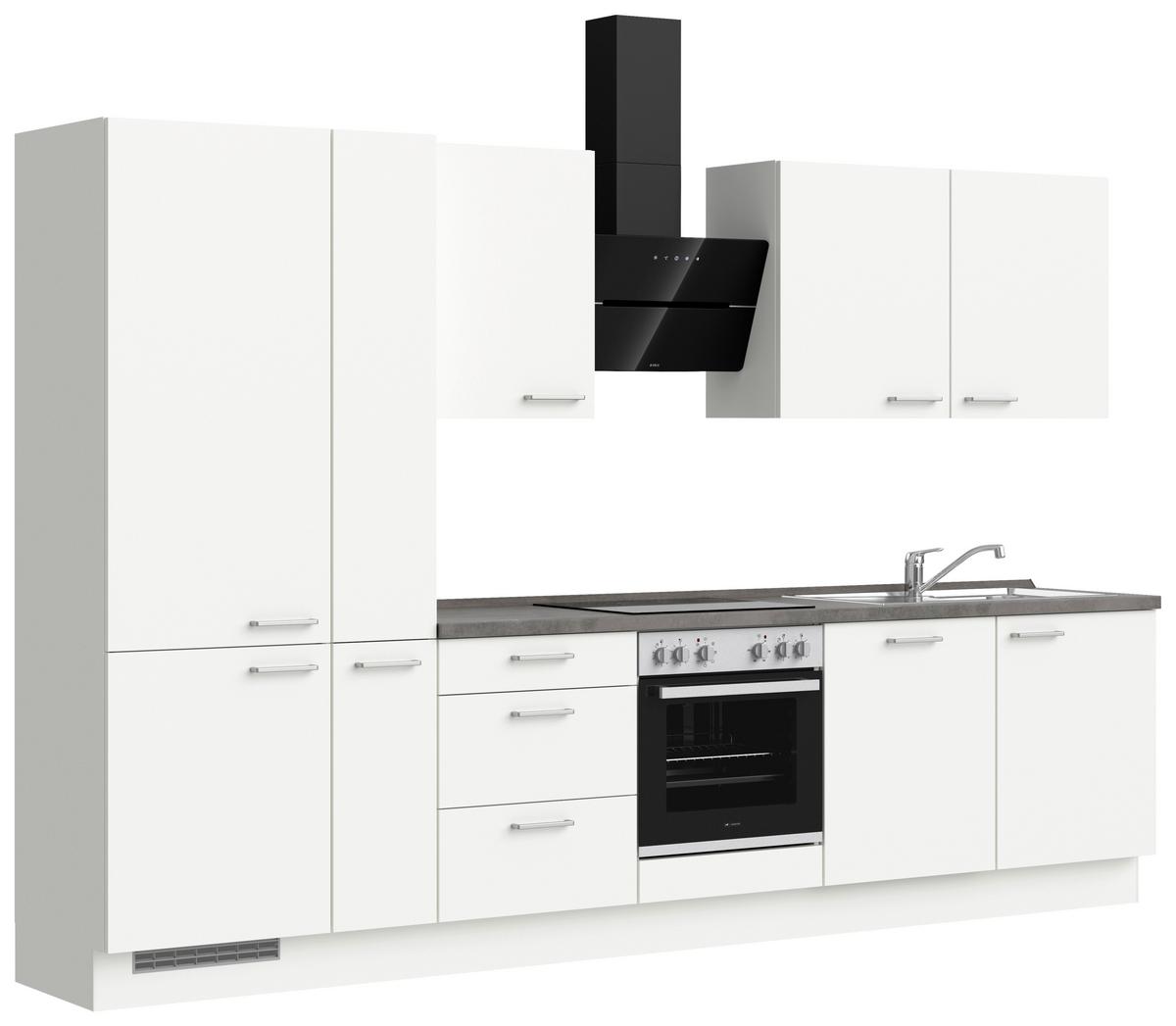 KÜCHENLEERBLOCK TOUCH HIGH - LINE, H11 LINKS - Weiß/Grau, MODERN, Holzwerkstoff (330cm) - Nobilia