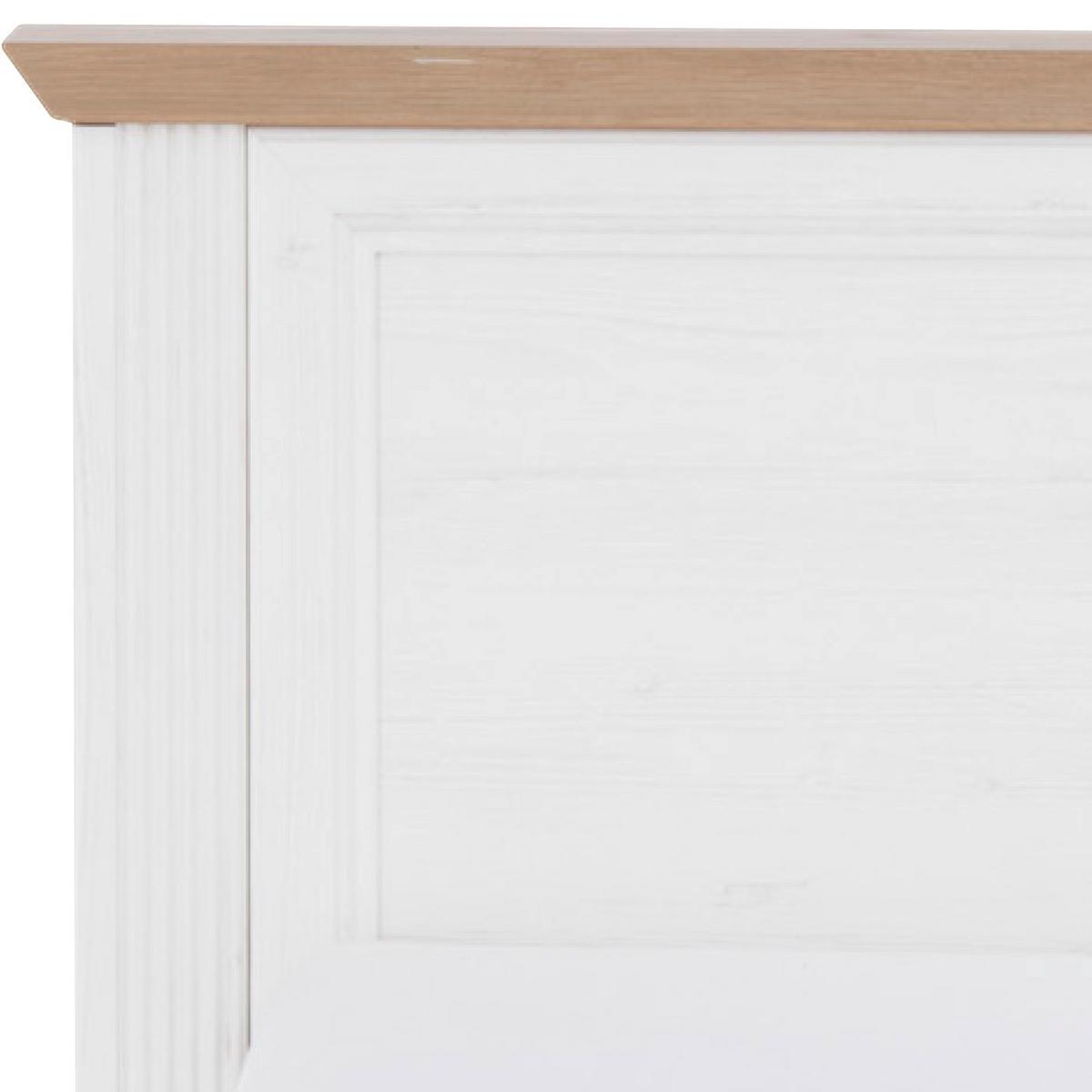 Bett Landhaus-stil 100x200 Jasmin Ii Weiß/eiche Artisan - Schwarz/Weiß, LIFESTYLE, Holzwerkstoff (100/200cm)