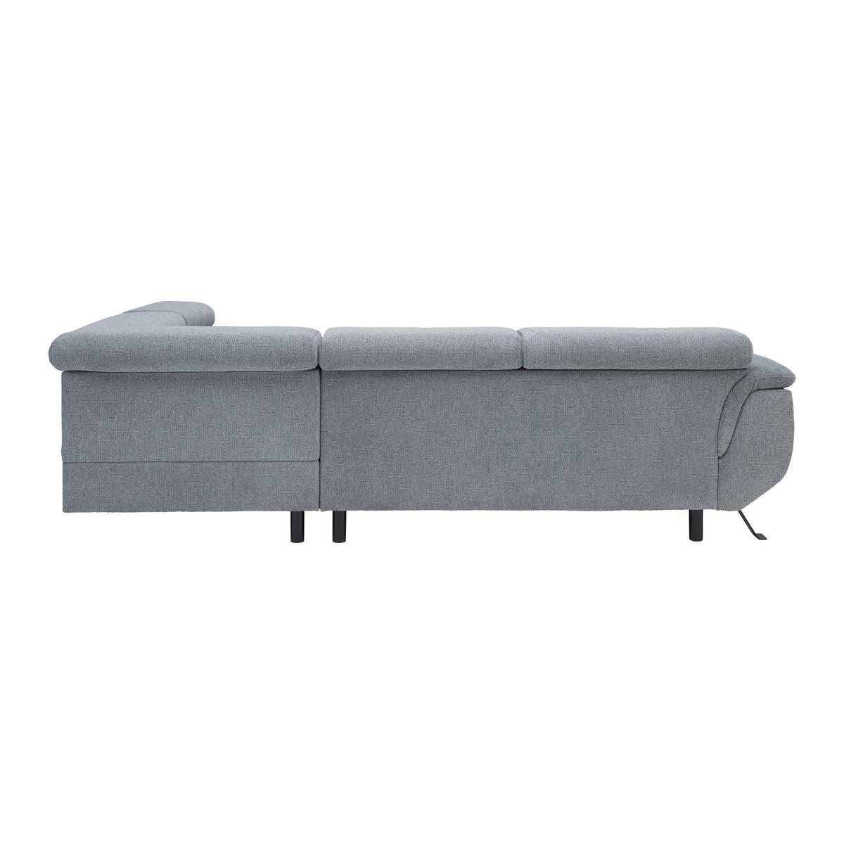 Sedacia súprava RAVEN, ľavá, s úložným priestorom a lôžkom - čierna/sivá, Modern, kov/textil (198/257cm) - Mömax
