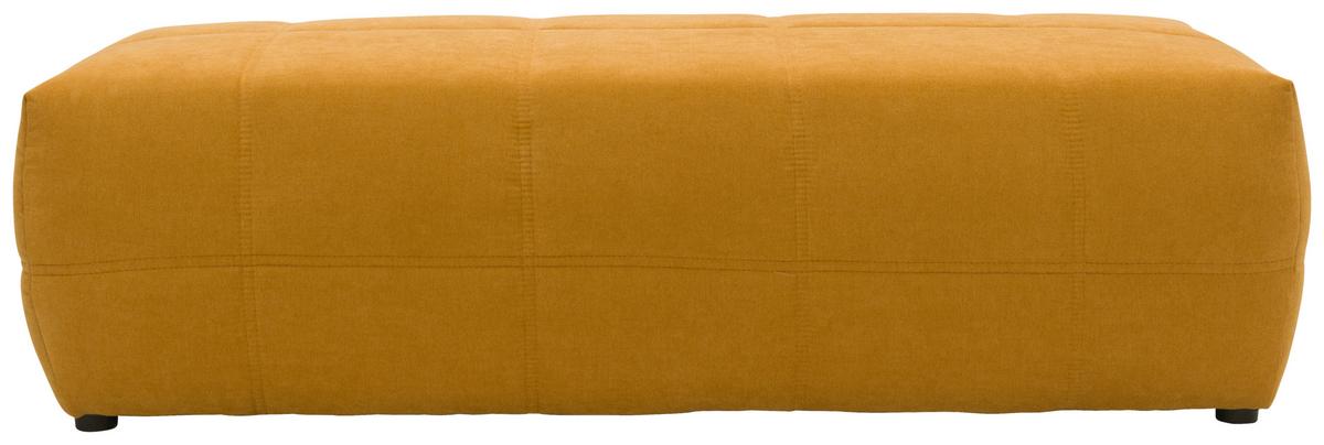 Hockerbank Brandon Mikrofaser Orange H: 60 cm Füße Schwarz - Schwarz/Orange, Design, Textil (150/60/40cm) - MID.YOU