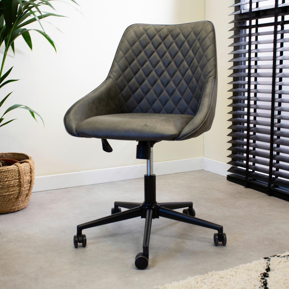 Drehstuhl Kayne - Anthrazit/Schwarz, KONVENTIONELL, Textil/Metall (60/84/64,5cm) - MID.YOU