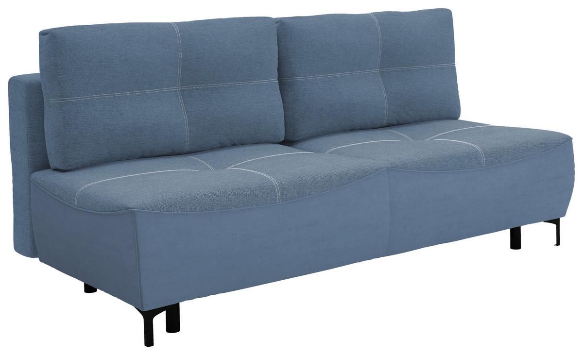 2-sitzer-sofa Mit Schlaffunktion Wendy B: 197 Cm - Blau/Schwarz, Design, Textil (197/94/96cm) - MID.YOU