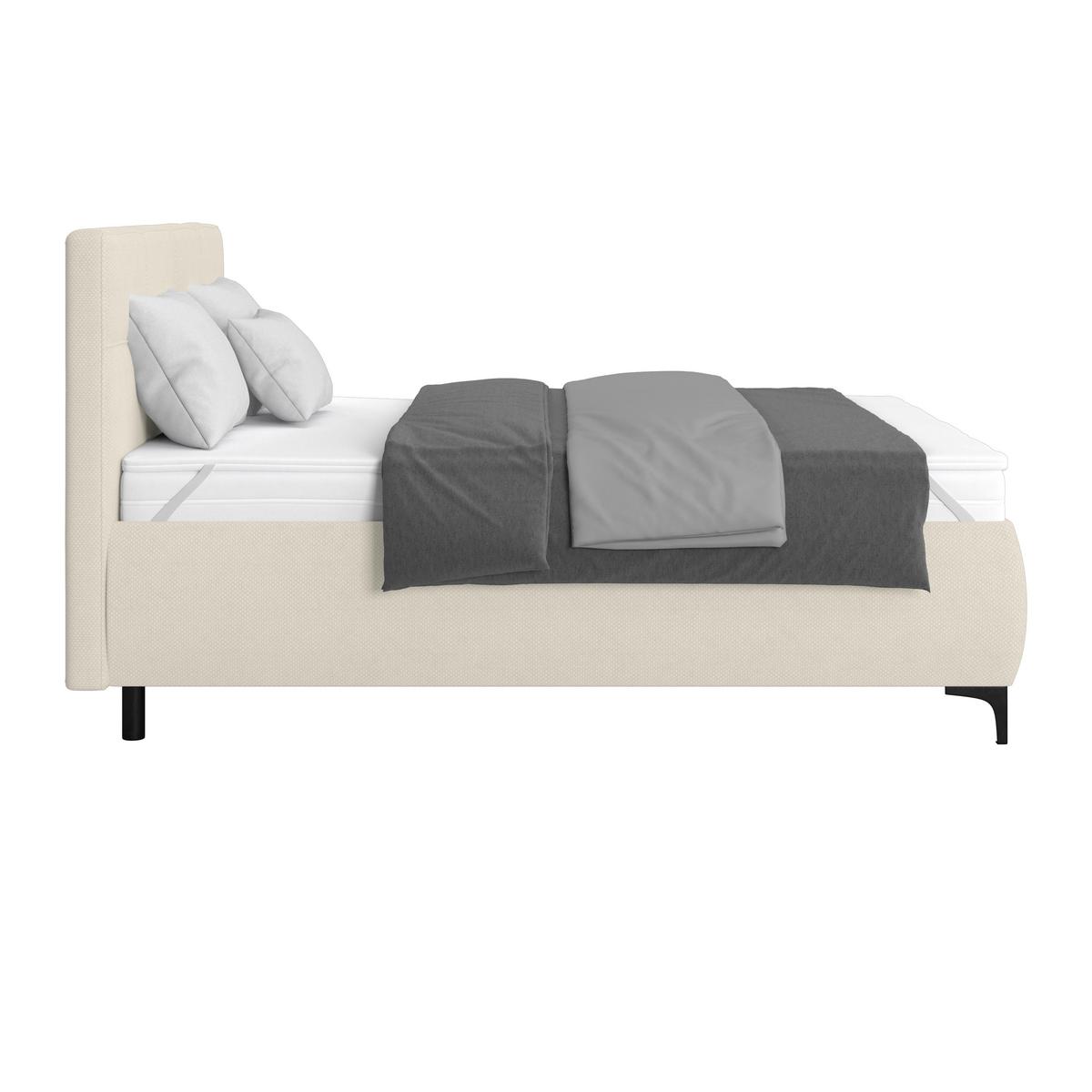 Polsterbett Zeni 140 - Beige/Schwarz, KONVENTIONELL, Holz/Textil (140/200cm)