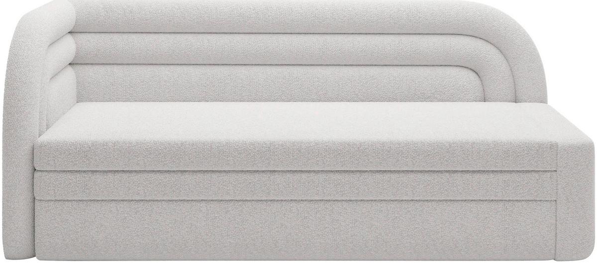 Récamiere Fabillo links Weiß, B: 86 cm - Schwarz/Weiß, Design, Textil (86/80/223cm) - P & B