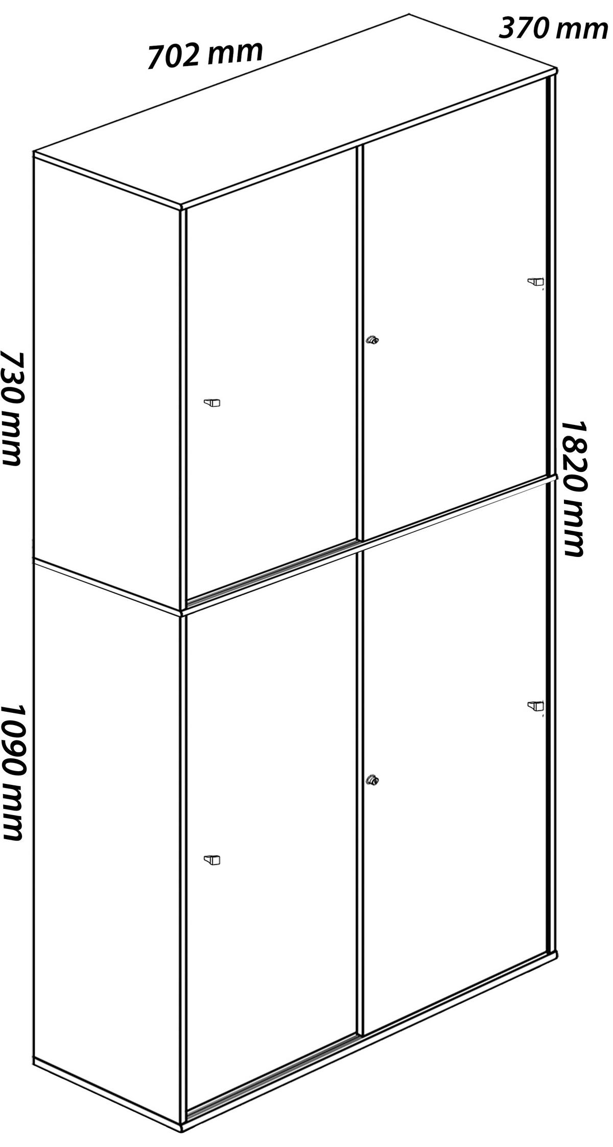 Aktenschrank Lona Anthrazit/Eiche Dekor B: 70 cm - Honigeiche/Anthrazit, Design, Holzwerkstoff (70/183/37cm) - MID.YOU