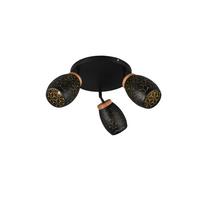 Deckenstrahler Bidar D: 58 cm Schwarz Kieferfarben Goldfarbe - Goldfarben/Schwarz, Trend, Holz/Metall (58/27cm)