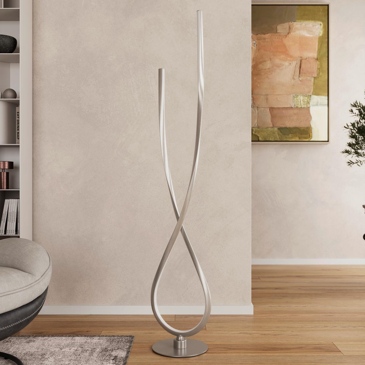 LED-STEHLEUCHTE KUI - Champagner/Schwarz, MODERN, Kunststoff/Metall (26l)