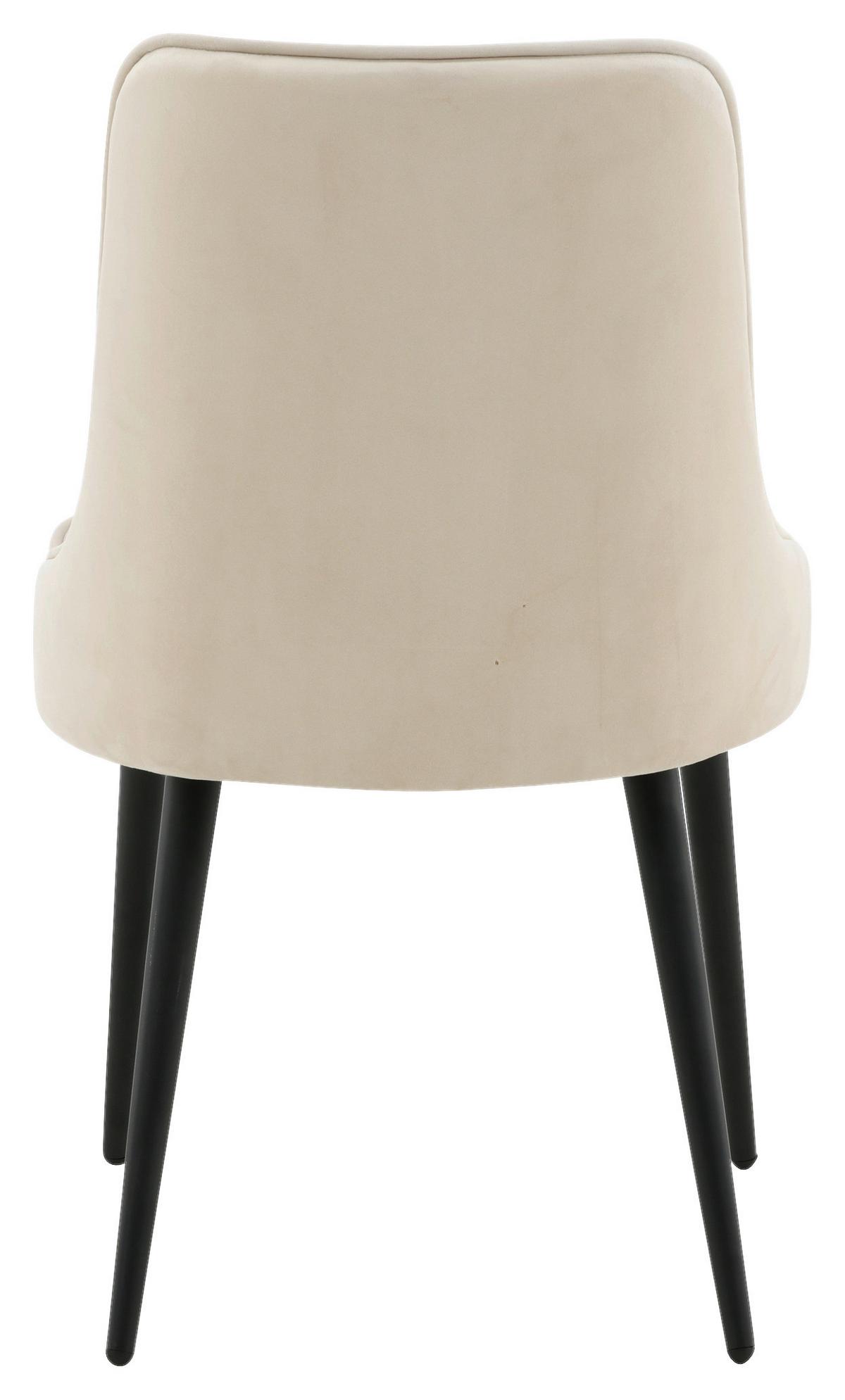 Stuhl-Set Velvet Deluxe - Beige/Schwarz, Design, Kunststoff/Textil (50/88.5/66cm) - Livetastic