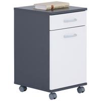 Rollcontainer Anthrazit/Weiß Rimini 33x59,5x38 cm - Anthrazit/Weiß, MODERN, Holzwerkstoff (33/59,5/38cm)
