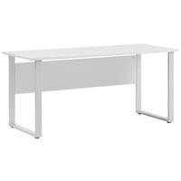 Schreibtisch B 160cm H 73,2cm Serie 1500, Hellgrau - Hellgrau/Alufarben, KONVENTIONELL, Holzwerkstoff/Metall (160/75/73,2cm) - MID.YOU