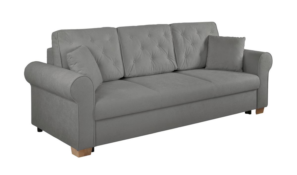 Schlafsofa Arles, Grau 70 B: 240 Cm - Buchefarben/Grau, Design, Textil (240/94/98cm) - MID.YOU