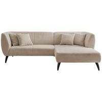 Ecksofa Colori Beige S: 264/160 cm - Beige/Schwarz, MODERN, Holz/Textil (264/160cm) - MID.YOU