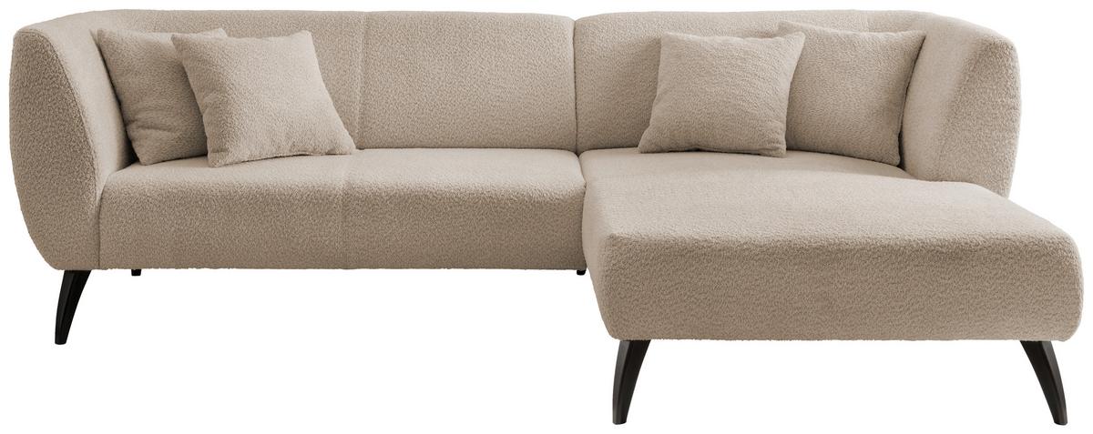 Ecksofa Colori Beige S: 264/160 cm - Beige/Schwarz, MODERN, Holz/Textil (264/160cm) - MID.YOU
