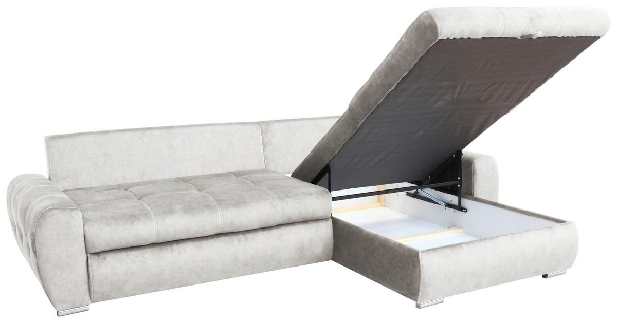 Rohová sedačka SOLAR, oboustranná, béžový samet - barvy chromu/béžová, Moderní, textil (277/175cm)