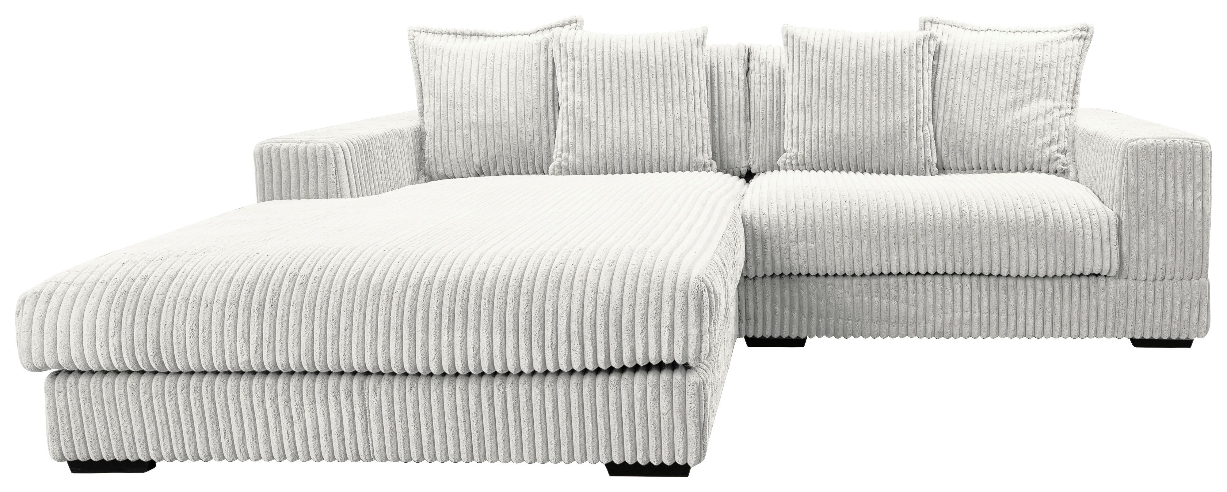 Ecksofa Funny - Schwarz/Weiß, Design, Textil (195/285cm) - MID.YOU