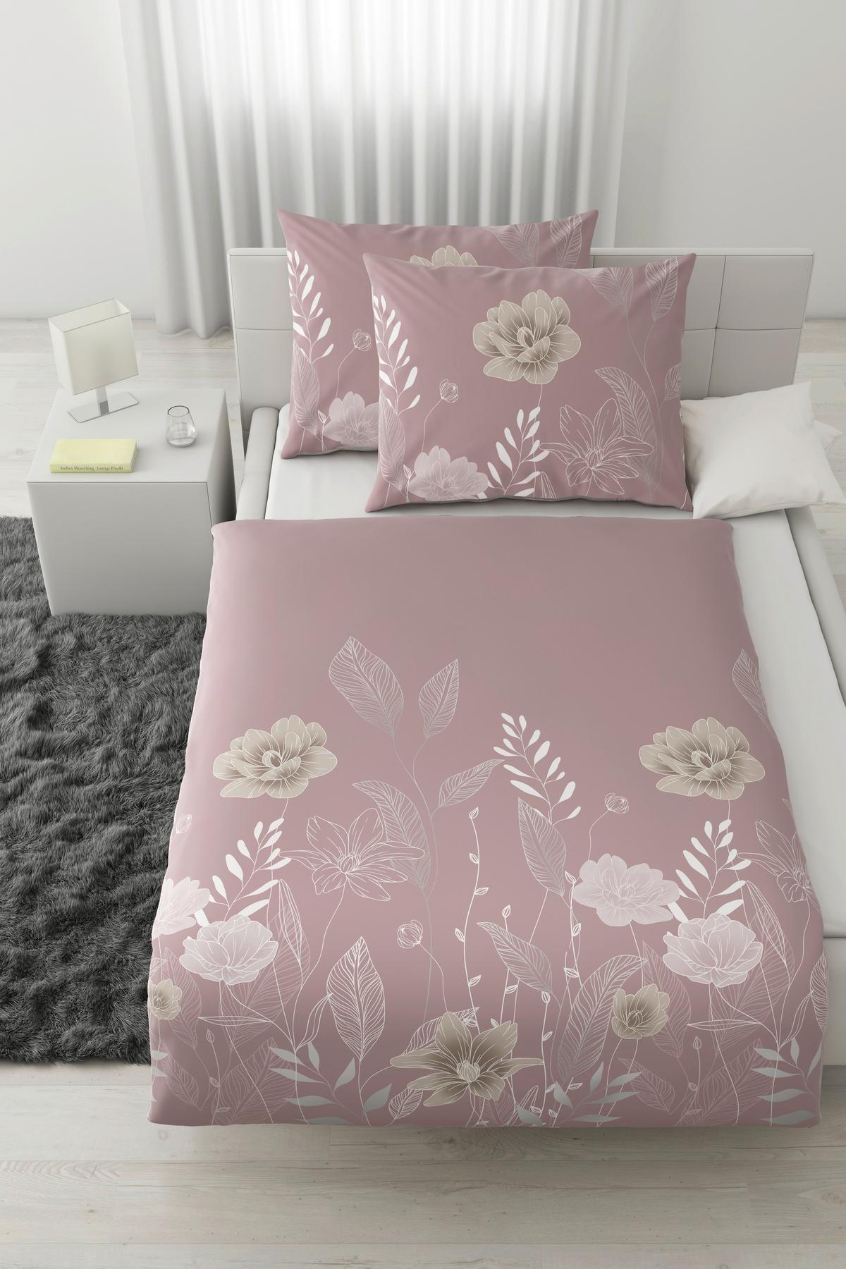 Posteľná bielizeň Nala XXL, 2x70/90 200/220cm - hnedofialová, Romantik / Landhaus, textil (200/220cm) - Modern Living