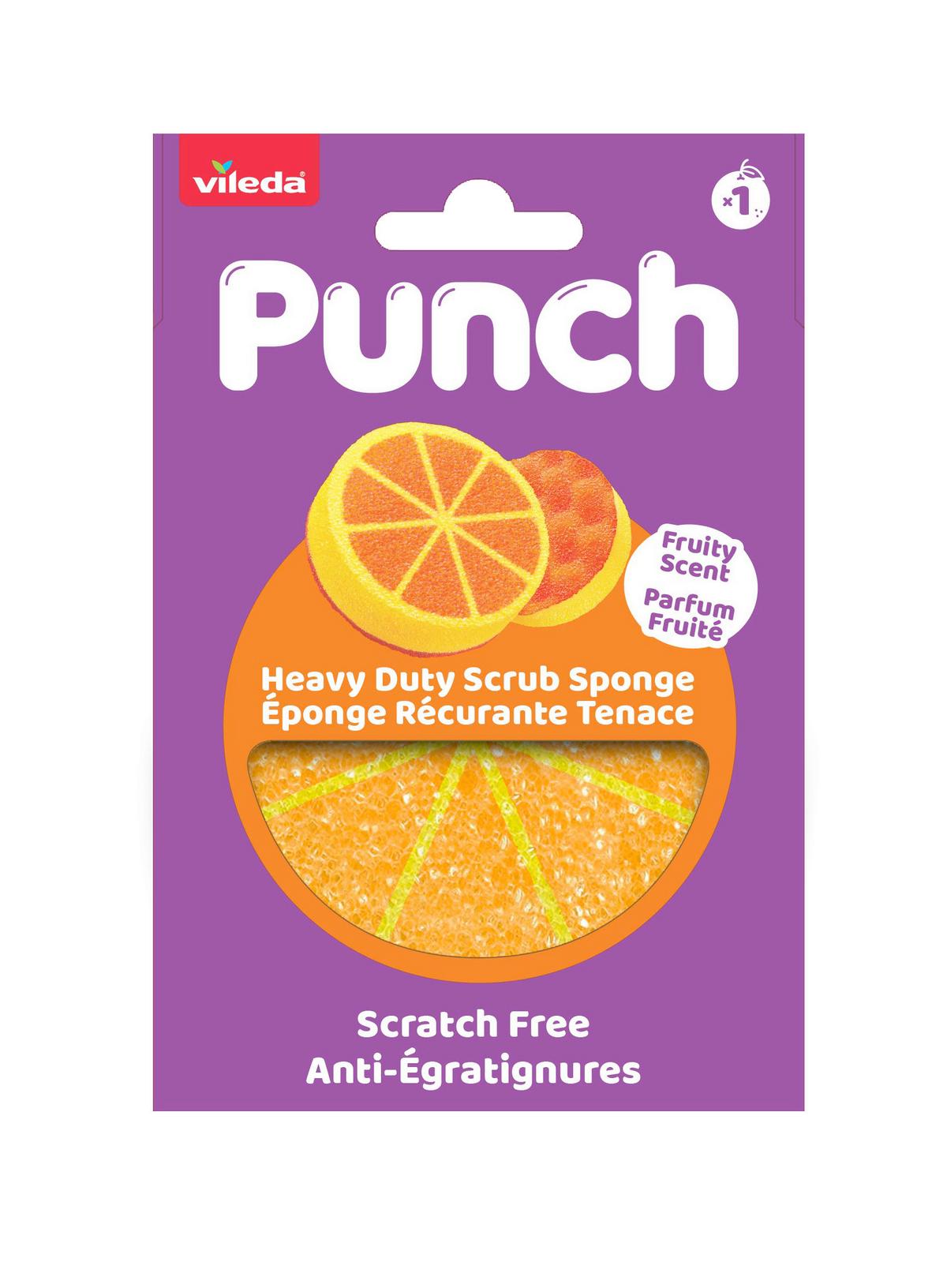 Špongia ORANGE PUNCH VILEDA PUNCH ORANGE HUBKA - oranžová, Basics, plast (10,2/3,2/15cm) - Vileda