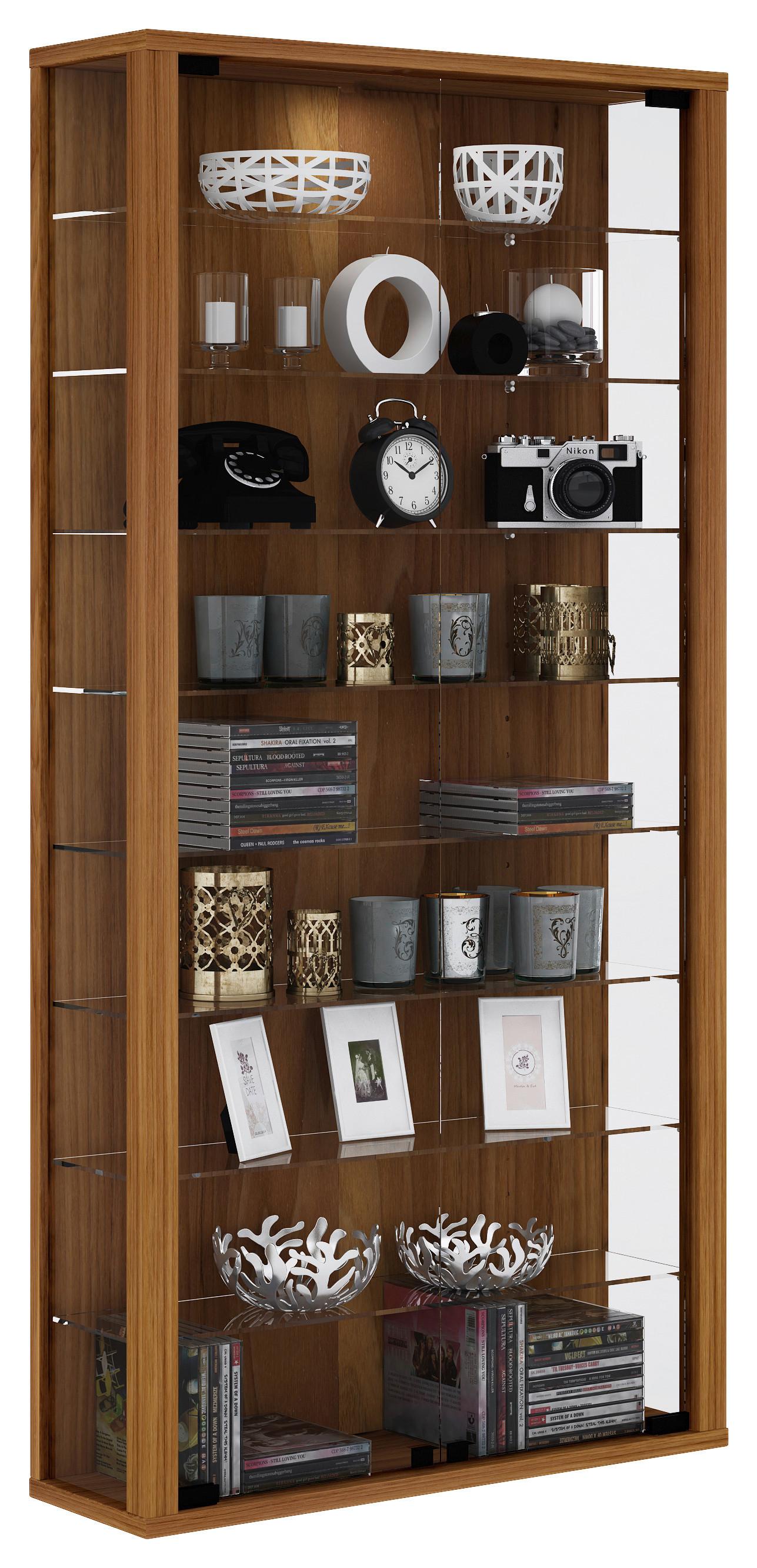 Vitrine Vitrosa Nussbaumfarben Dekor B: 59 Cm - Nussbaumfarben/Schwarz, Design, Glas/Holzwerkstoff (59/114/18cm) - MID.YOU