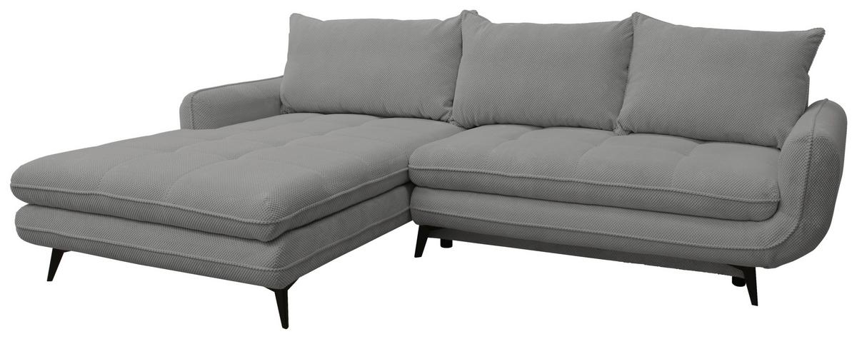 Sedacia súprava WAVE, levá, šedá barva - šedá/černá, Moderní, kov/textil (189/266cm)
