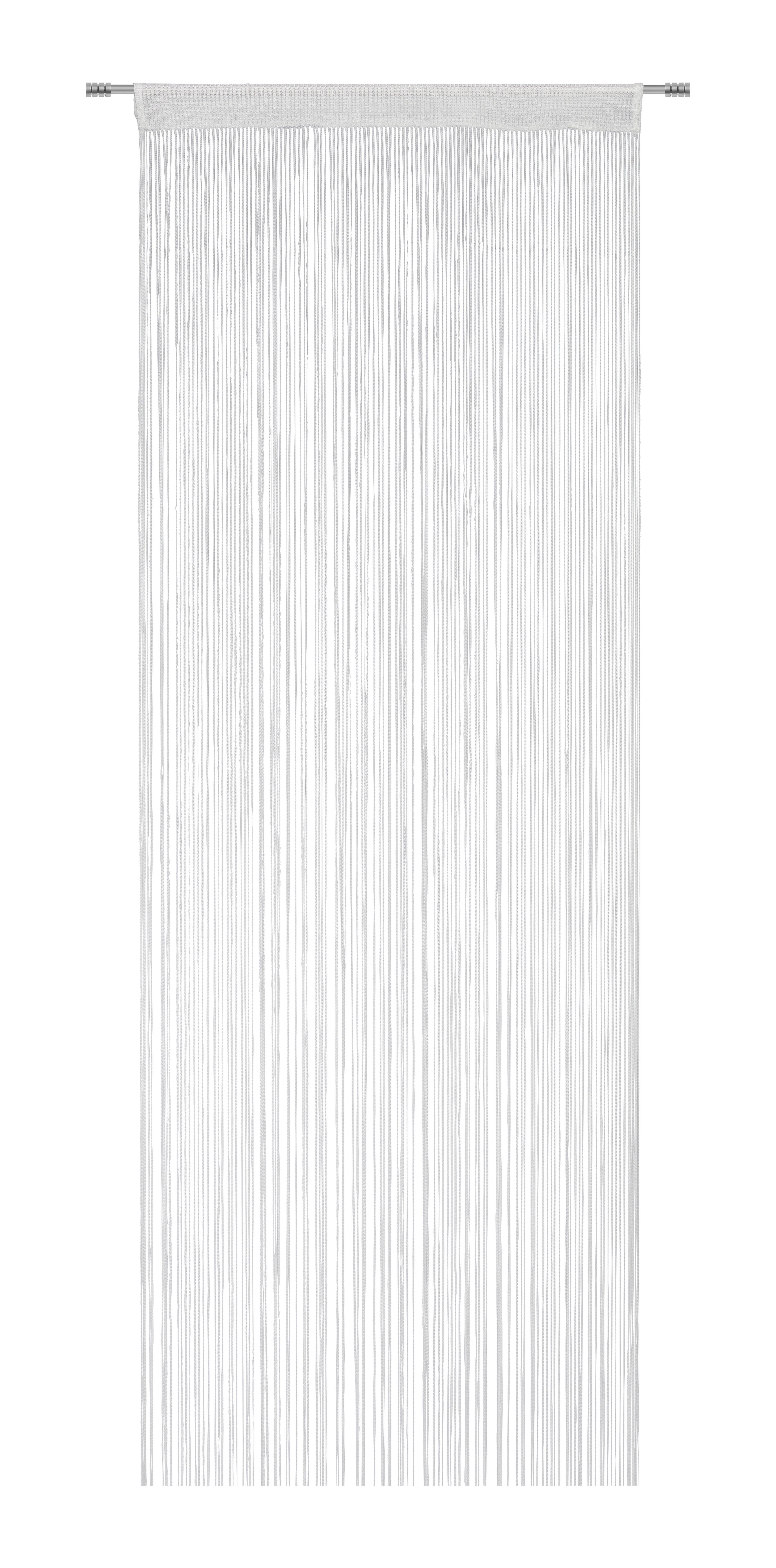 Provázkový Závěs String Uni, 90/250cm, Bílá - bílá, textil (90/250cm) - Premium Living