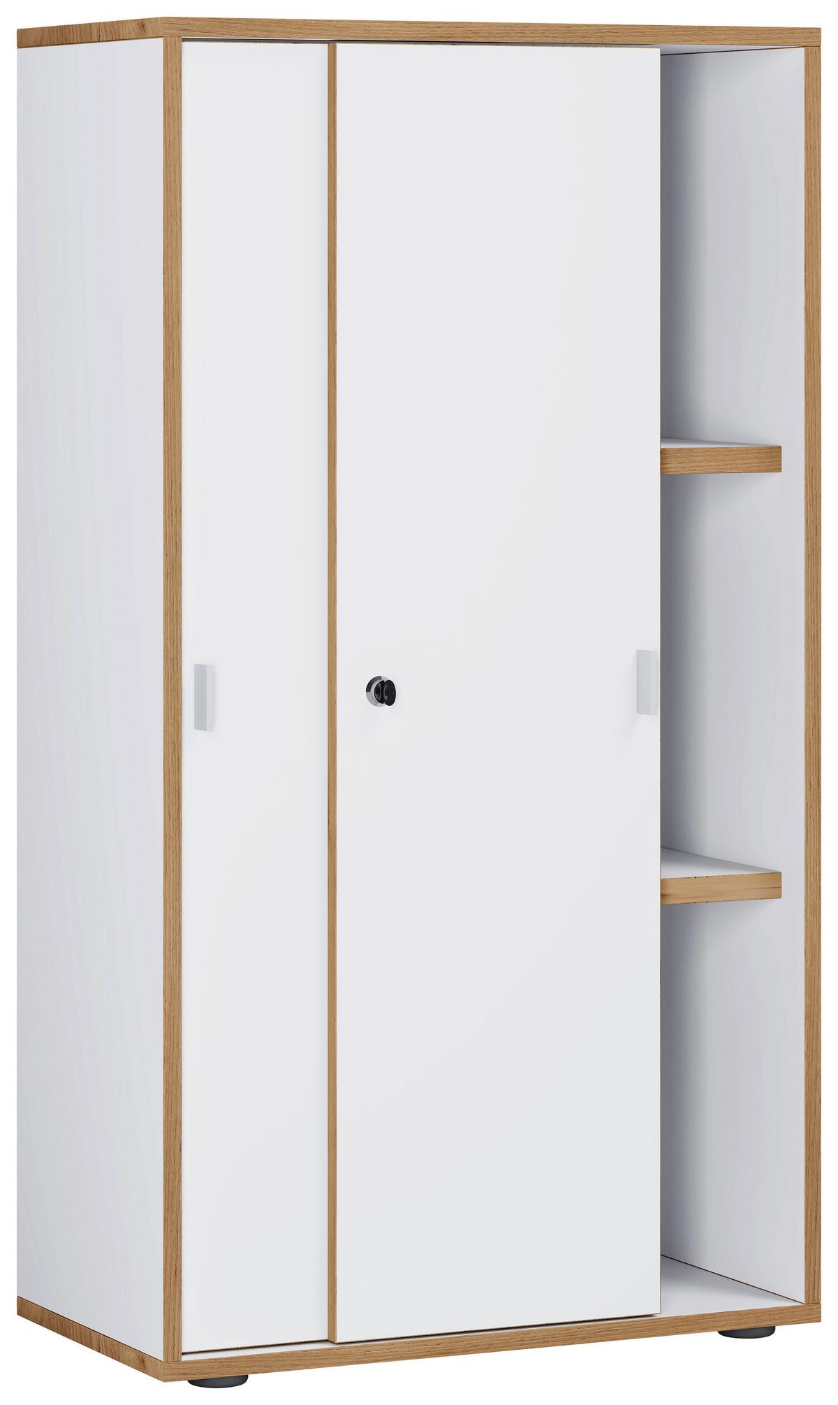 Aktenschrank Salia Weiß, Honigeiche B: 60 Cm - Honigeiche/Weiß, Design, Holzwerkstoff (60/110/37cm) - MID.YOU