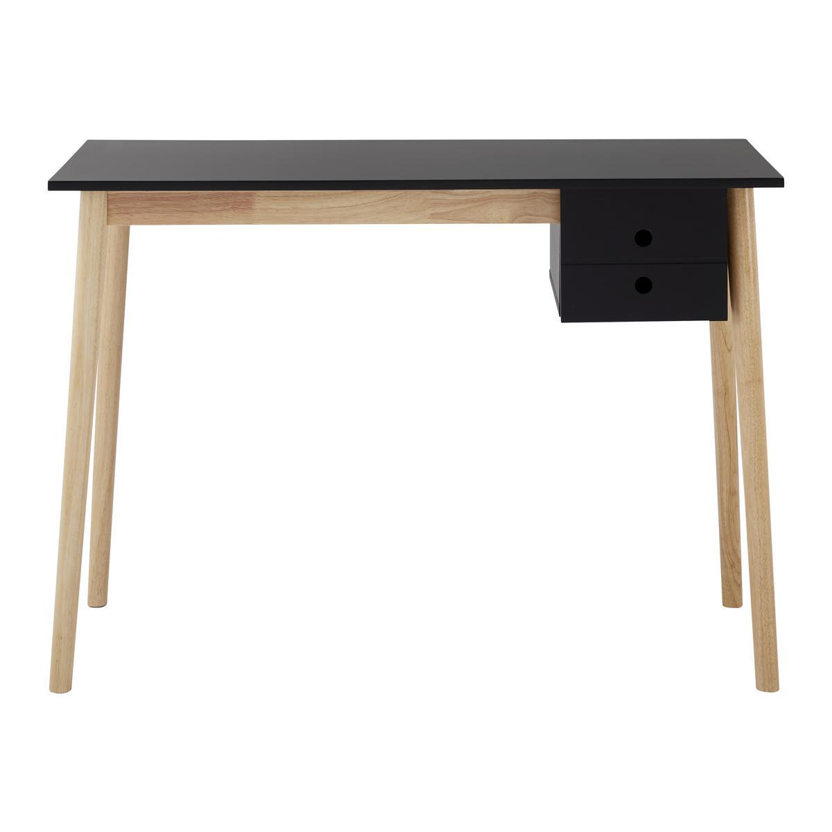 Písací stôl MELANIE - čierna/prírodná farba, Modern, drevo (106/48/77cm) - P & B
