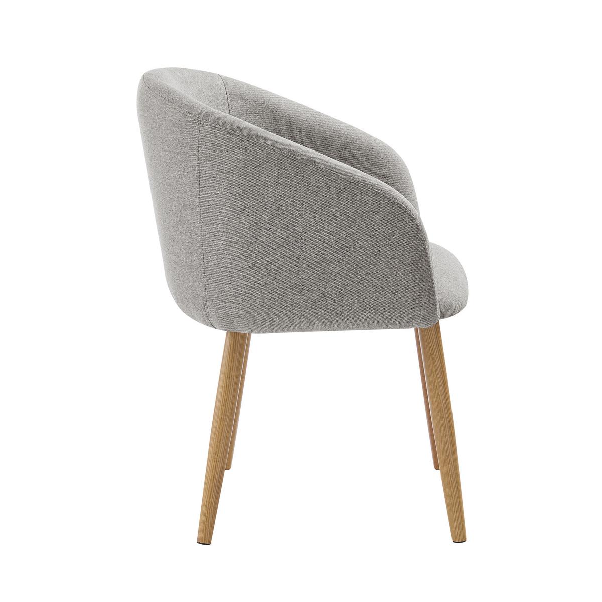 Armlehnstuhl-Set Taupe B: 64,5cm 2-teilig - Taupe/Eichefarben, MODERN, Textil/Metall (64,5/84/58cm) - Livetastic