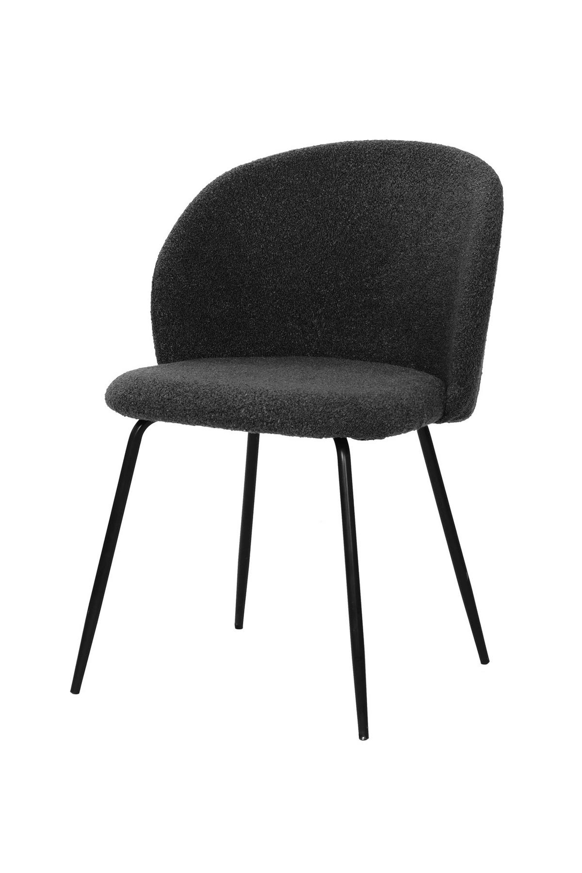 STUHL-SET Schwarz 2-teilig - Schwarz, MODERN, Textil/Metall (60/78/48cm) - MID.YOU