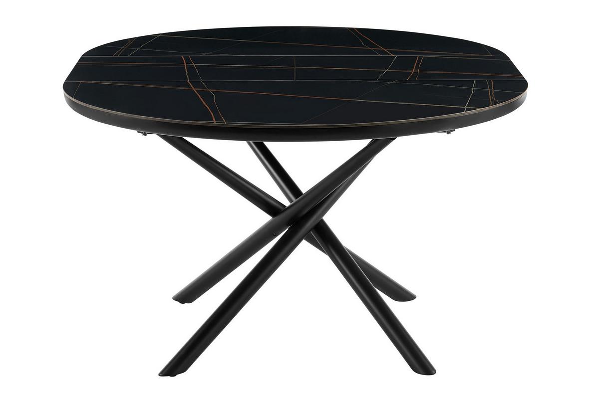 Esstisch Schwarz B: 120-160 Cm - Schwarz, MODERN, Keramik/Holzwerkstoff (120-160/120/76cm) - Livetastic