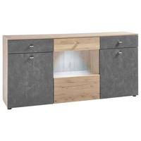 Komoda TREND - sivá/farba duba, Design, kompozitné drevo/plast (174/84/38cm) - MID.YOU
