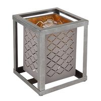 Tischlampe Grau/schwarz/ Silber/gold Mit Schalter - Silberfarben/Goldfarben, Design, Textil/Metall (17/17/22cm) - Globo