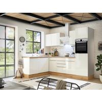 Eckküche mit Geräten 280x170 cm Weiß/Eiche Dekor, Modern - Weiß Hochglanz/Weiß, LIFESTYLE, Holzwerkstoff (280/170cm) - Respekta