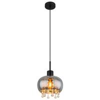 Hängeleuchte 15839h - Klar/Schwarz, Trend, Glas/Textil (21/120cm) - Globo