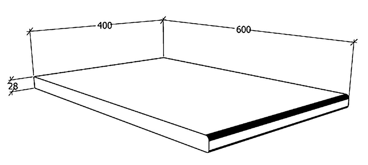 Arbeitsplatte Esilo Anthrazit B: 40 cm - Anthrazit, KONVENTIONELL, Holzwerkstoff (40/2,8/60cm) - MID.YOU
