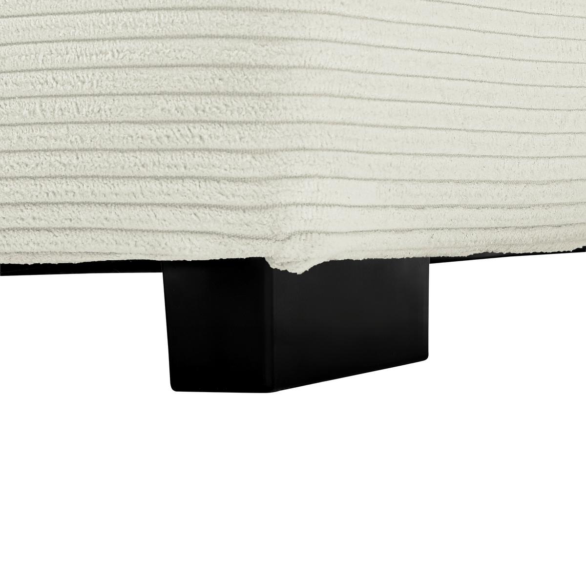 Rohová sedačka PEDRO, pravá, krémový manšestr - černá/krémová, Moderní, textil/plast (300/190cm) - Mömax