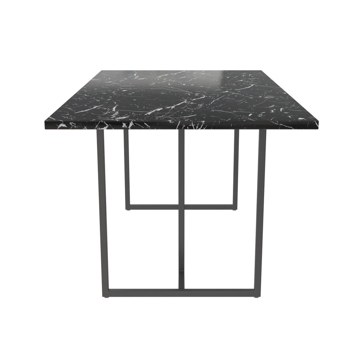 Essttisch Astor 160x90 Marmoroptik - Schwarz, Design, Holzwerkstoff/Metall (160/90/75cm) - MID.YOU