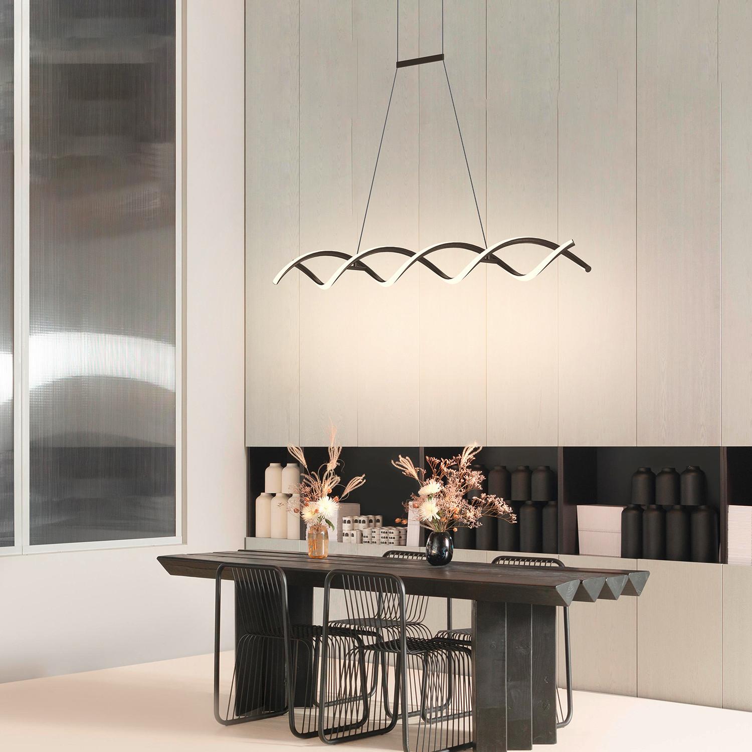 LED-Hängeleuchte Dna Klar Chromfarben L: 105 cm - Klar/Chromfarben, Design, Glas/Metall (105/15/150cm)