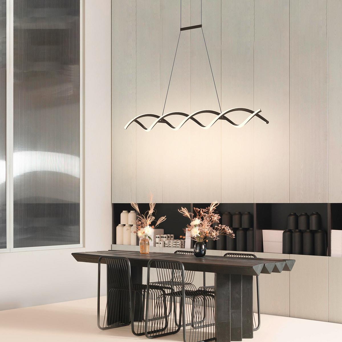 LED-Hängeleuchte Dna Klar Chromfarben L: 105 cm - Klar/Chromfarben, Design, Glas/Metall (105/15/150cm)
