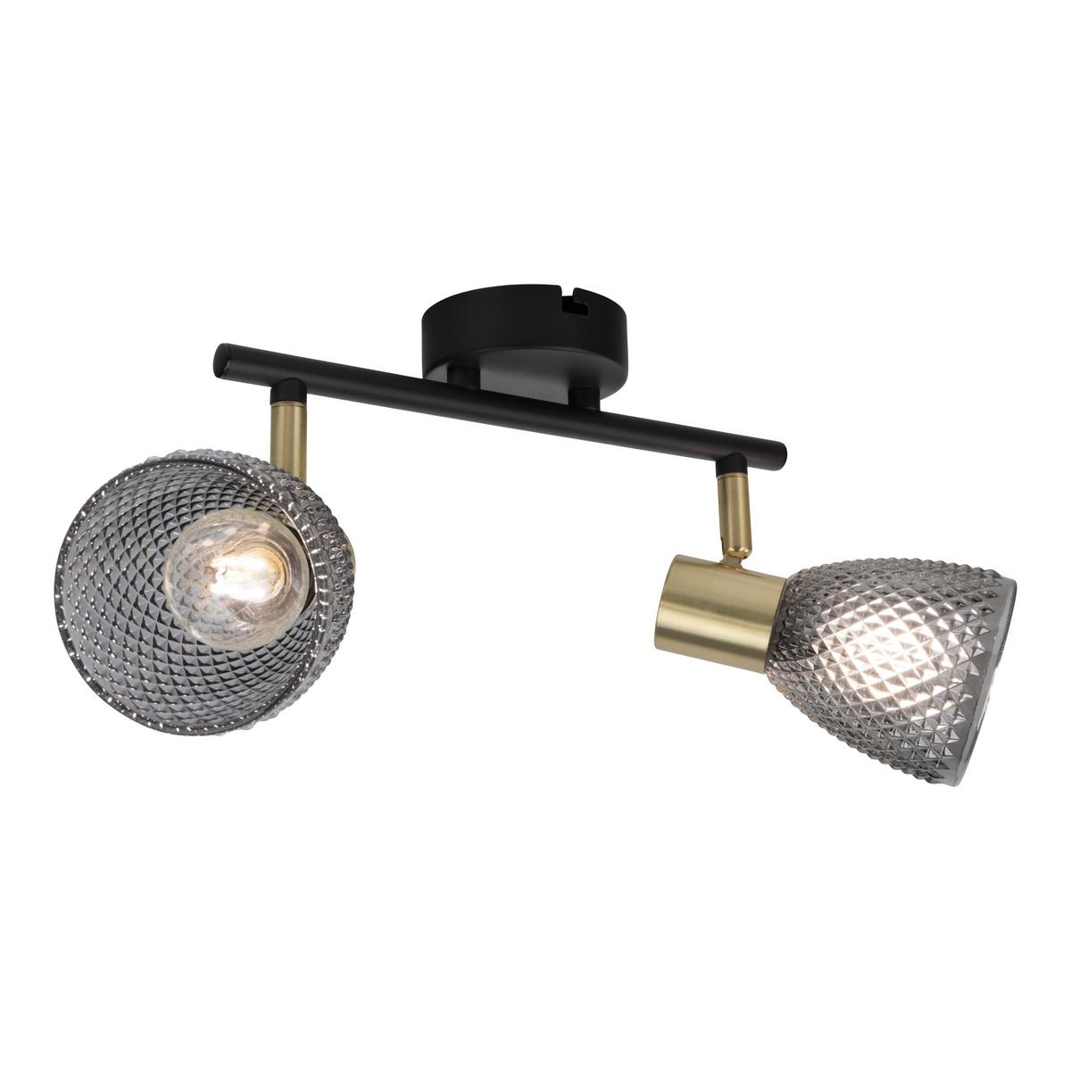 Deckenstrahler Exkl. 2xe14, 40w - Schwarz, LIFESTYLE, Glas/Metall (34,5/8,5/19cm) - Näve