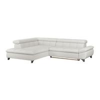 Ecksofa Gemini Elfenbeinfarbig, B: 234cm - Chromfarben/Creme, KONVENTIONELL, Textil (234/312cm)