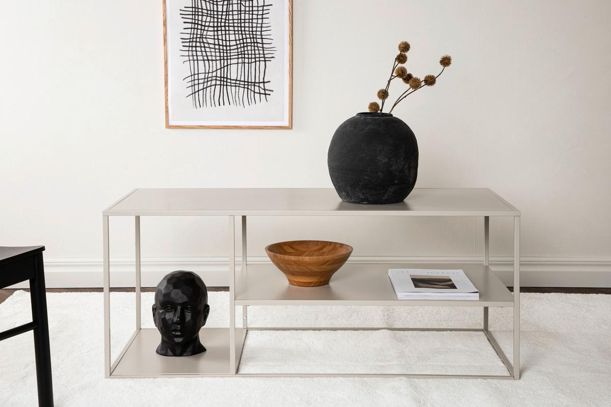 Couchtisch Staal - Beige, Design, Metall (120/50/50cm) - Livetastic